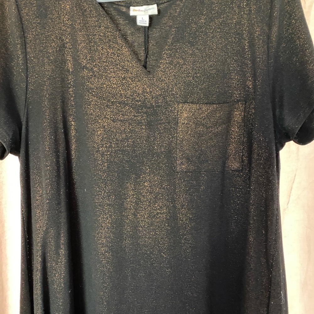 Black with Gold Sheen Lularoe Carly Dress